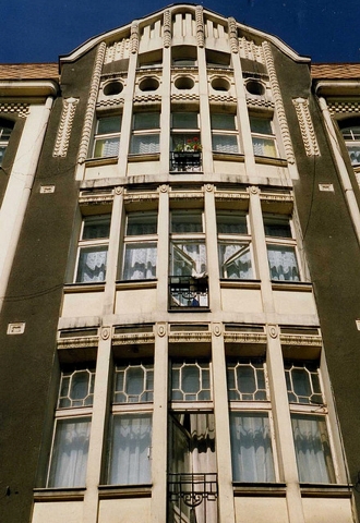 Lodz, Jugendstil architecture facade Lodz, Jugendstil architecture facade